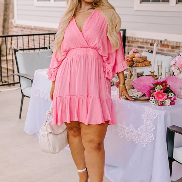 DAYTONA DATE NIGHT DRESS IN PINK CURVES - Picture 6 of 6